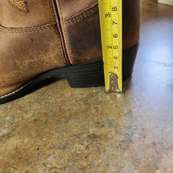 Justin Cowboy Boots Women's Size 6D Mid Calf Pointed Toe Western Brown Leather - Picture 11 of 11